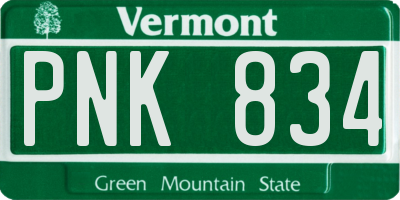 VT license plate PNK834