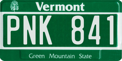 VT license plate PNK841