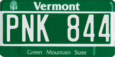 VT license plate PNK844