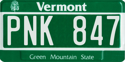 VT license plate PNK847