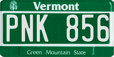 VT license plate PNK856