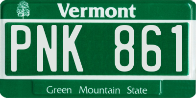 VT license plate PNK861