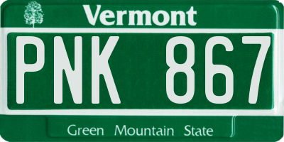 VT license plate PNK867