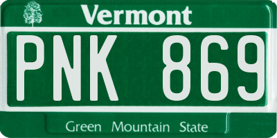 VT license plate PNK869