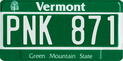 VT license plate PNK871