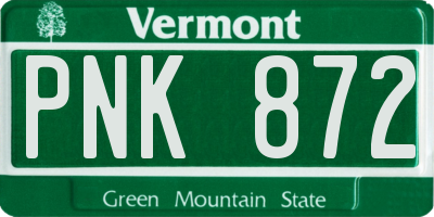 VT license plate PNK872