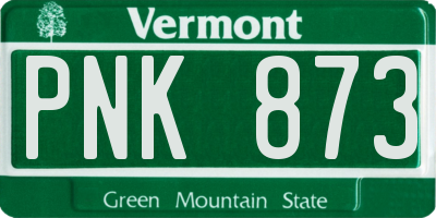 VT license plate PNK873