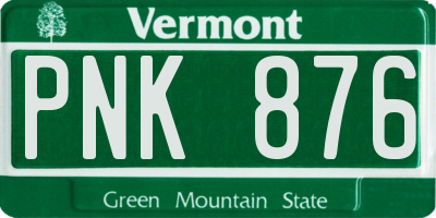 VT license plate PNK876