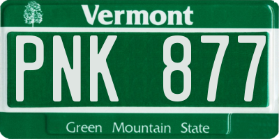 VT license plate PNK877