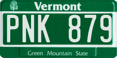VT license plate PNK879