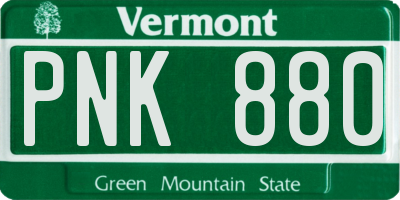VT license plate PNK880