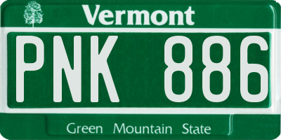 VT license plate PNK886