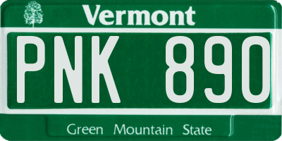 VT license plate PNK890