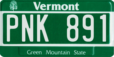 VT license plate PNK891
