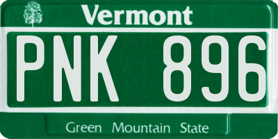 VT license plate PNK896