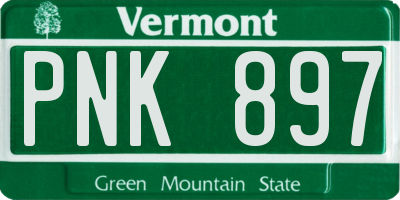 VT license plate PNK897