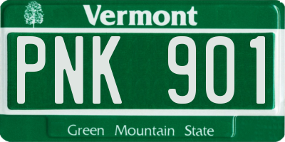 VT license plate PNK901