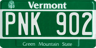 VT license plate PNK902