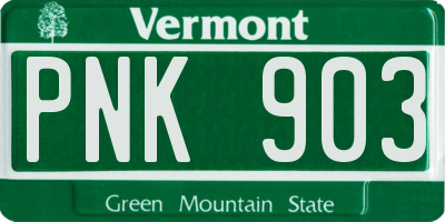 VT license plate PNK903