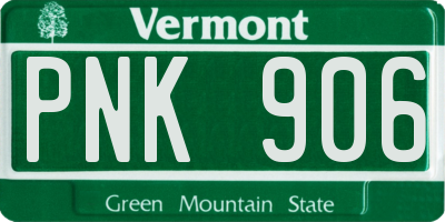 VT license plate PNK906