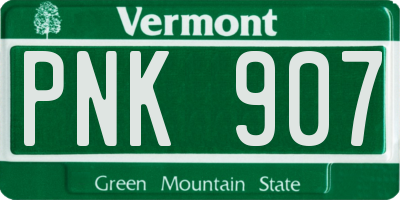 VT license plate PNK907