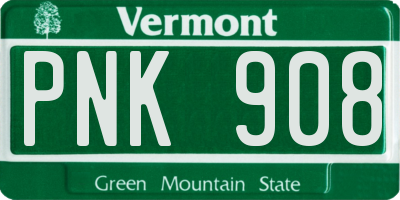 VT license plate PNK908