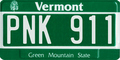 VT license plate PNK911