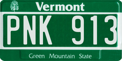 VT license plate PNK913