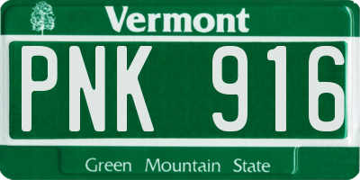 VT license plate PNK916
