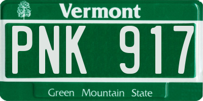 VT license plate PNK917