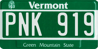 VT license plate PNK919
