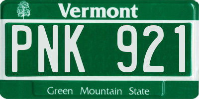 VT license plate PNK921