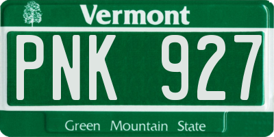 VT license plate PNK927