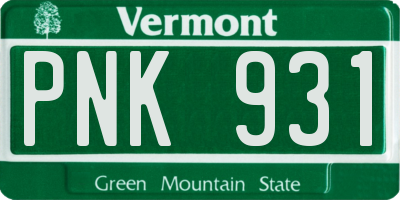 VT license plate PNK931