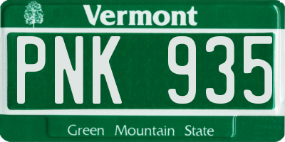 VT license plate PNK935