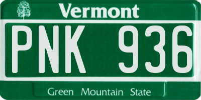 VT license plate PNK936