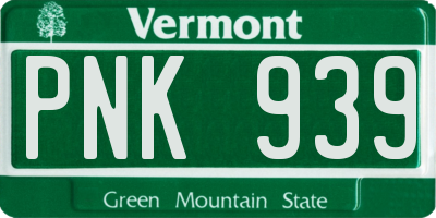 VT license plate PNK939