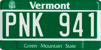 VT license plate PNK941