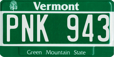 VT license plate PNK943