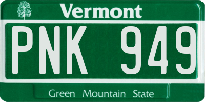 VT license plate PNK949