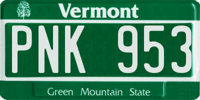 VT license plate PNK953