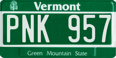 VT license plate PNK957