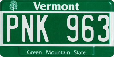 VT license plate PNK963