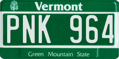 VT license plate PNK964