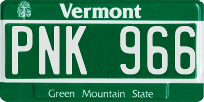 VT license plate PNK966