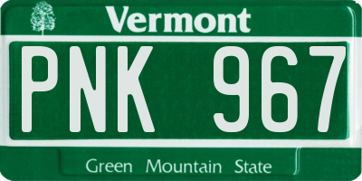 VT license plate PNK967