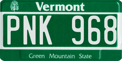 VT license plate PNK968