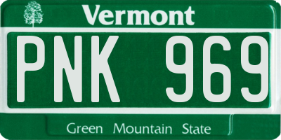 VT license plate PNK969