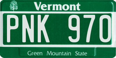 VT license plate PNK970