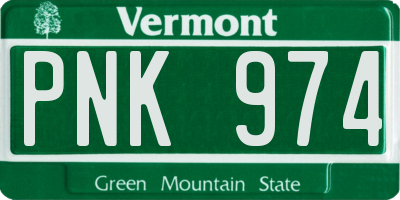 VT license plate PNK974